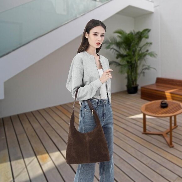 Suede Bag for Women,Suede Tote Bag,Suede Hobo Bags,Suede Handbag,Suede Slouchy S - Picture 7 of 7